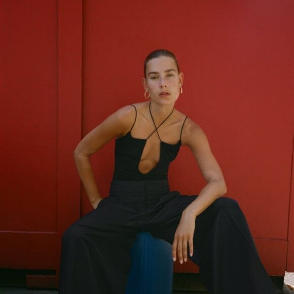 ZARA | Scoop Neck Bodysuit Plunge | Sz. M - Picture 1 of 7